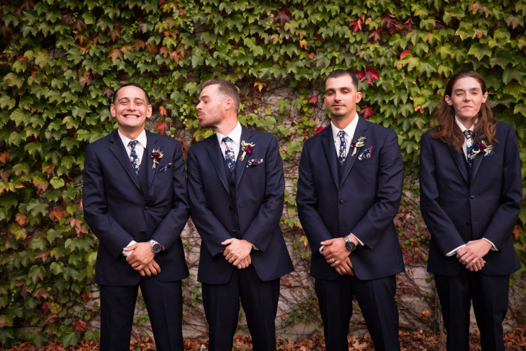 Mens Wearhouse Suits worn by the groom and groomen.