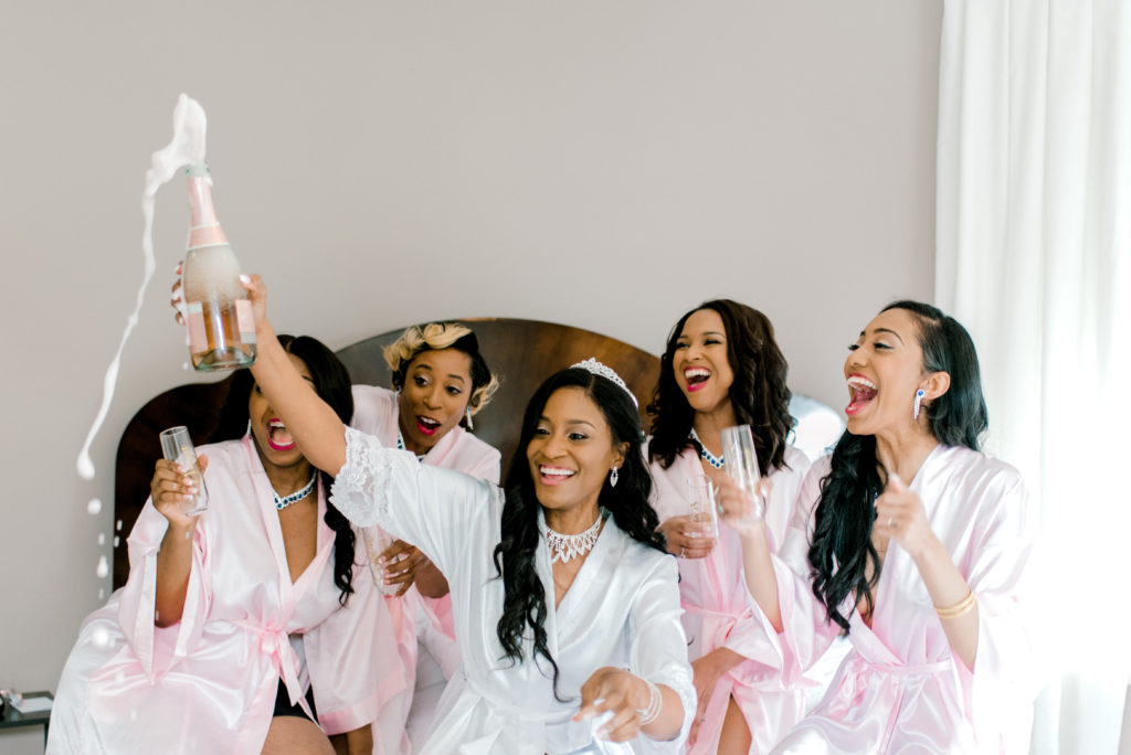 Bridal Party with Barefoot Wine shoot.